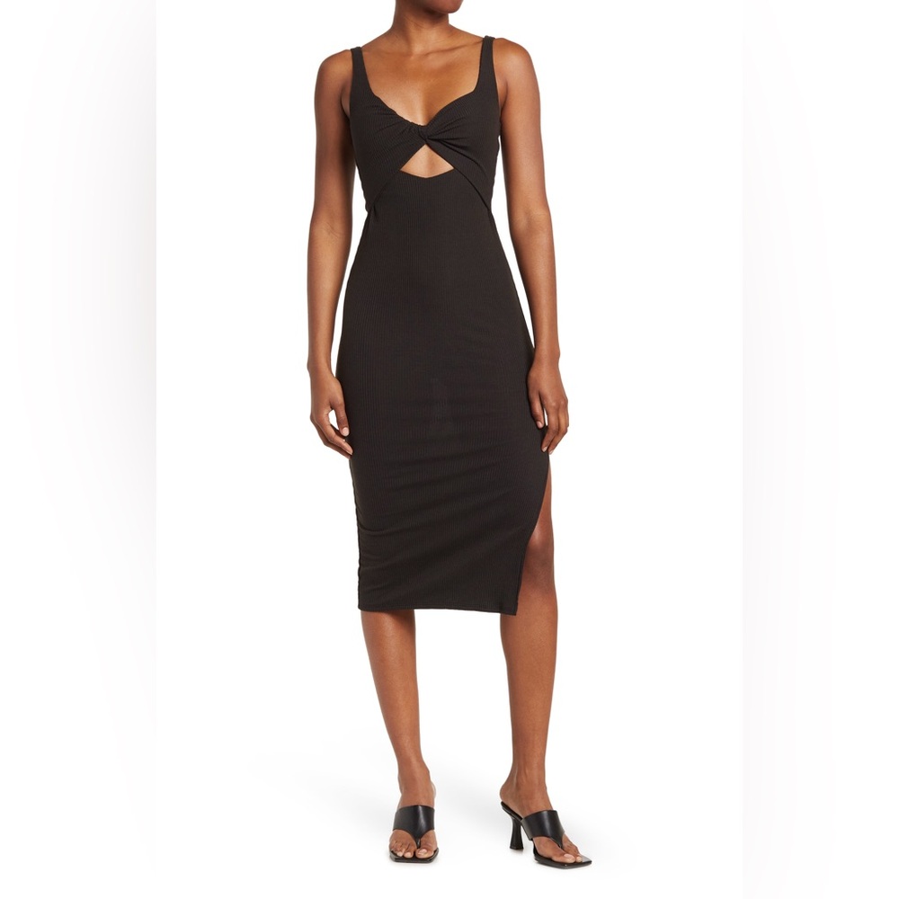 Socialite Black Cutout Midi Dress
